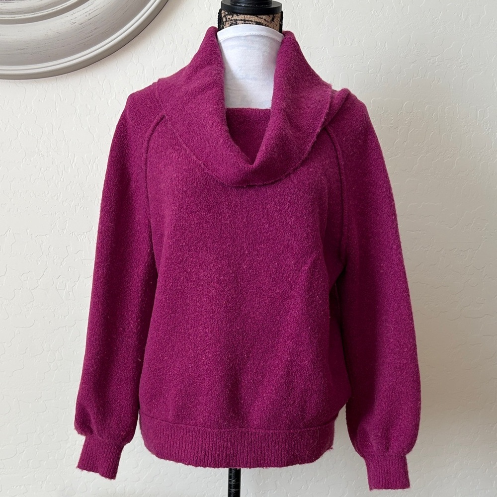Free People burgundy Cowl Neck Sweater - 25% wool. S